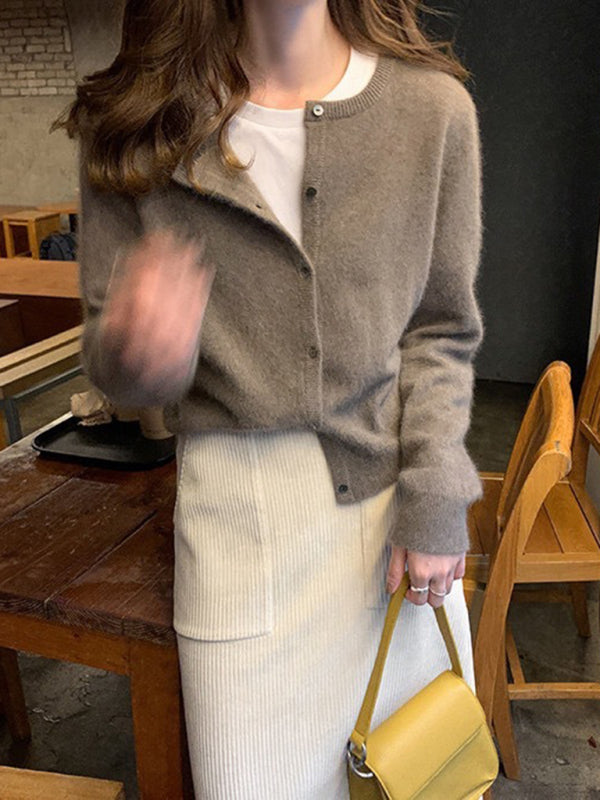 round neck layered knitted cardigan BLUE ZONE PLANET