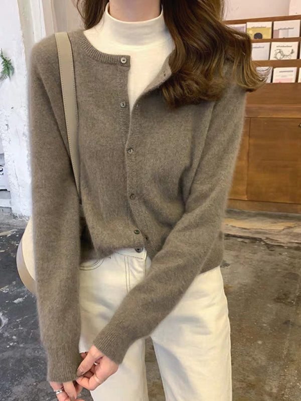 round neck layered knitted cardigan BLUE ZONE PLANET