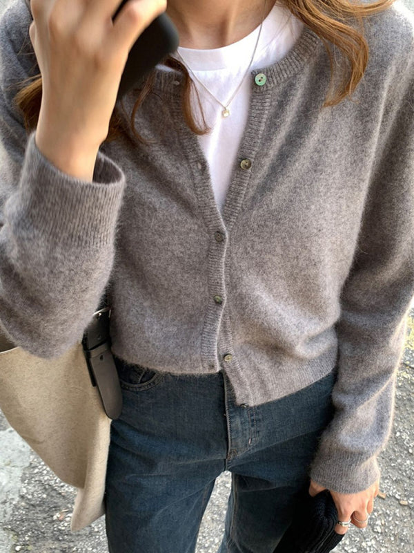 round neck layered knitted cardigan BLUE ZONE PLANET