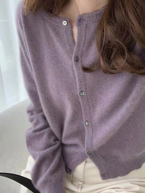 round neck layered knitted cardigan BLUE ZONE PLANET