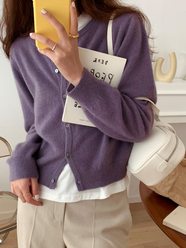 round neck layered knitted cardigan BLUE ZONE PLANET