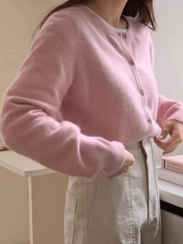 round neck layered knitted cardigan BLUE ZONE PLANET