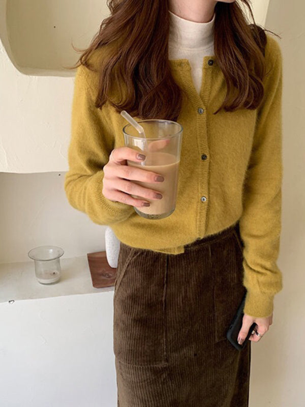 round neck layered knitted cardigan BLUE ZONE PLANET