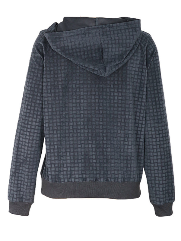 Blue Zone Planet | solid color textured hooded sweatshirt BLUE ZONE PLANET