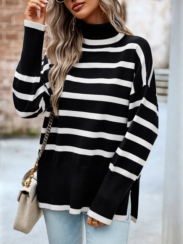 Blue Zone Planet | round neck long sleeve knitted sweater BLUE ZONE PLANET