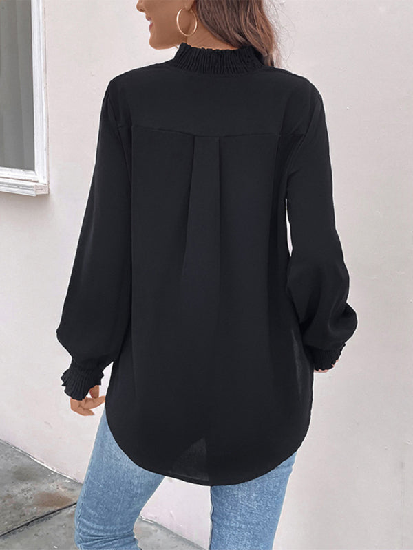 V-neck elegant loose fit shirt BLUE ZONE PLANET