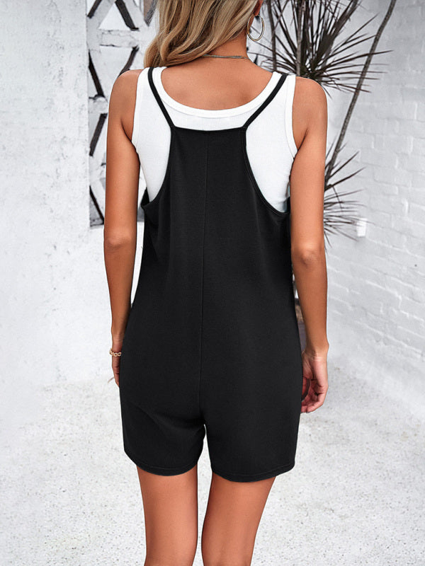 solid color spaghetti strap jumpsuits BLUE ZONE PLANET