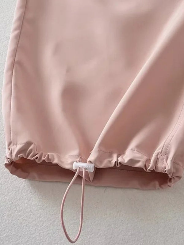 Blue Zone Planet |  Large pockets, sporty, able, loose wide-leg pants overalls BLUE ZONE PLANET