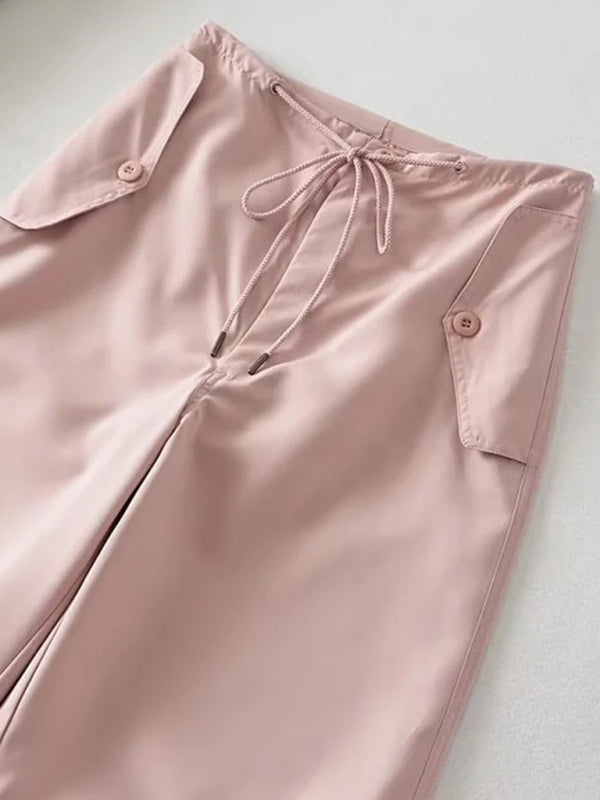 Blue Zone Planet |  Large pockets, sporty, able, loose wide-leg pants overalls BLUE ZONE PLANET