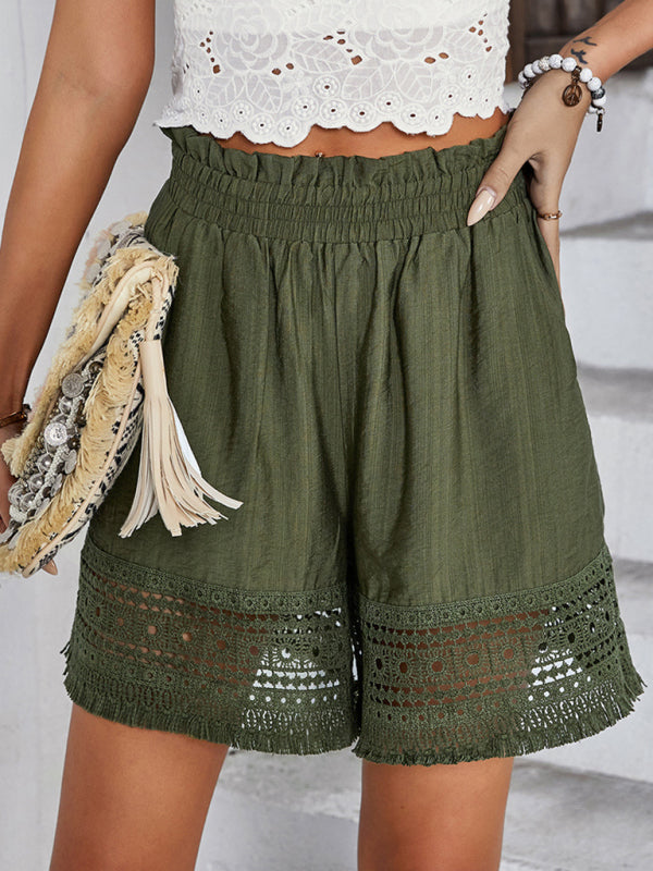 Blue Zone Planet | lace patchwork wide leg shorts BLUE ZONE PLANET