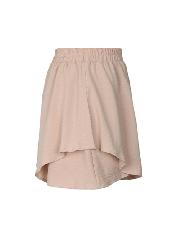 Blue Zone Planet | high waist solid color layered shorts BLUE ZONE PLANET