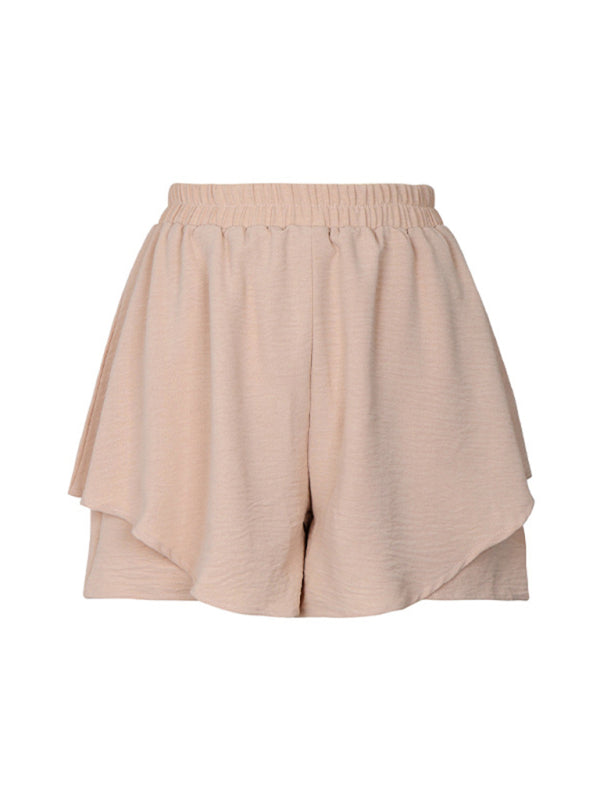 Blue Zone Planet | high waist solid color layered shorts BLUE ZONE PLANET