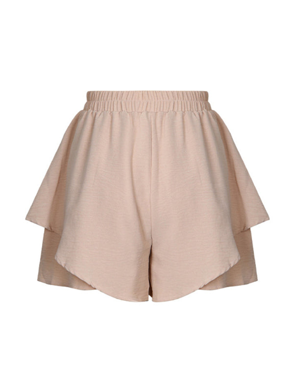 Blue Zone Planet | high waist solid color layered shorts BLUE ZONE PLANET