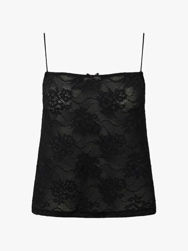 spaghetti strap lace shorts two-piece suit BLUE ZONE PLANET