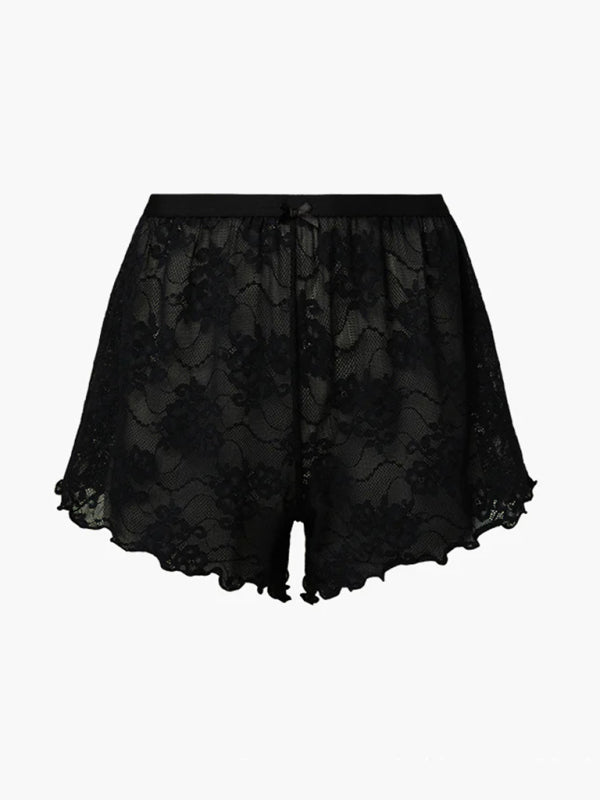 spaghetti strap lace shorts two-piece suit BLUE ZONE PLANET