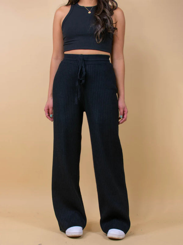 Blue Zone Planet | drawstring loose lace straight trousers BLUE ZONE PLANET