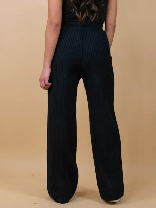 Blue Zone Planet | drawstring loose lace straight trousers BLUE ZONE PLANET