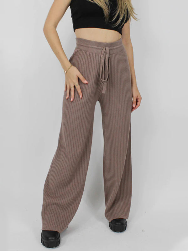 Blue Zone Planet | drawstring loose lace straight trousers BLUE ZONE PLANET