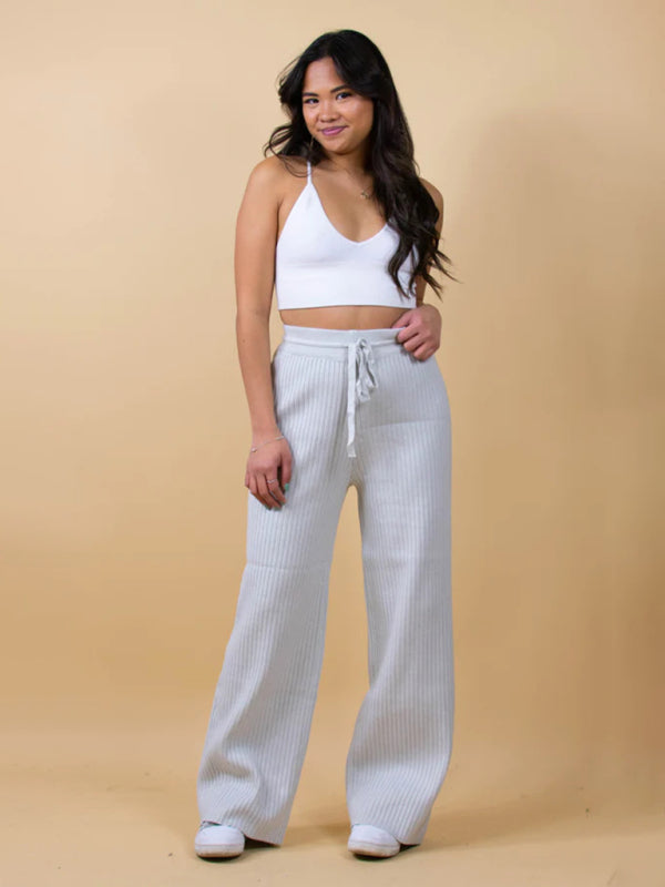 Blue Zone Planet | drawstring loose lace straight trousers BLUE ZONE PLANET
