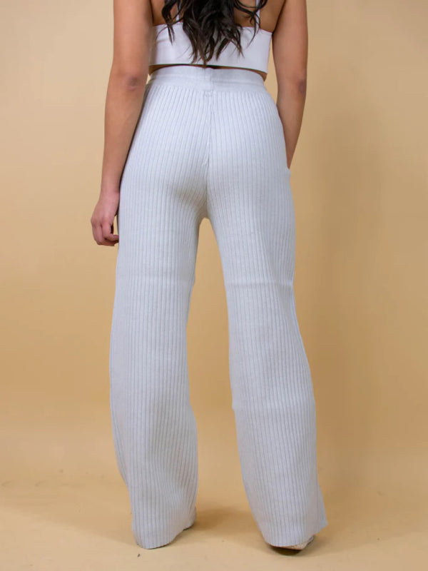 Blue Zone Planet | drawstring loose lace straight trousers BLUE ZONE PLANET