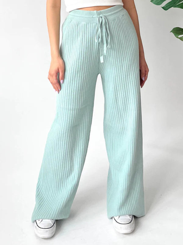 Blue Zone Planet | drawstring loose lace straight trousers BLUE ZONE PLANET