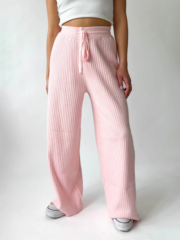 Blue Zone Planet | drawstring loose lace straight trousers BLUE ZONE PLANET