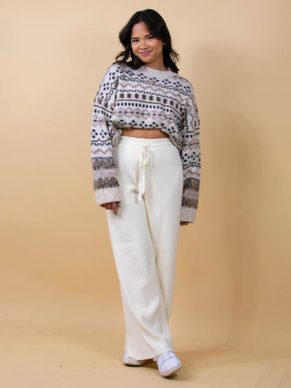 Blue Zone Planet | drawstring loose lace straight trousers BLUE ZONE PLANET