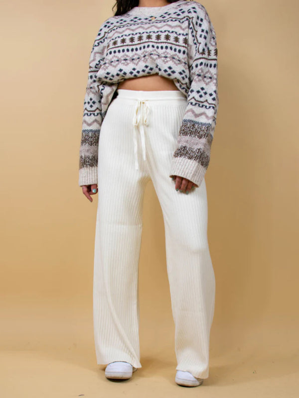Blue Zone Planet | drawstring loose lace straight trousers BLUE ZONE PLANET