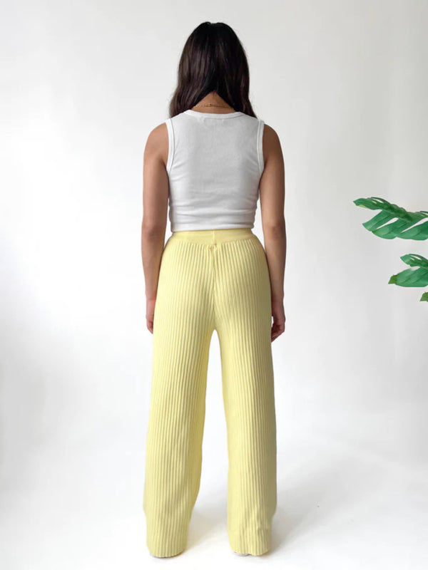 Blue Zone Planet | drawstring loose lace straight trousers BLUE ZONE PLANET