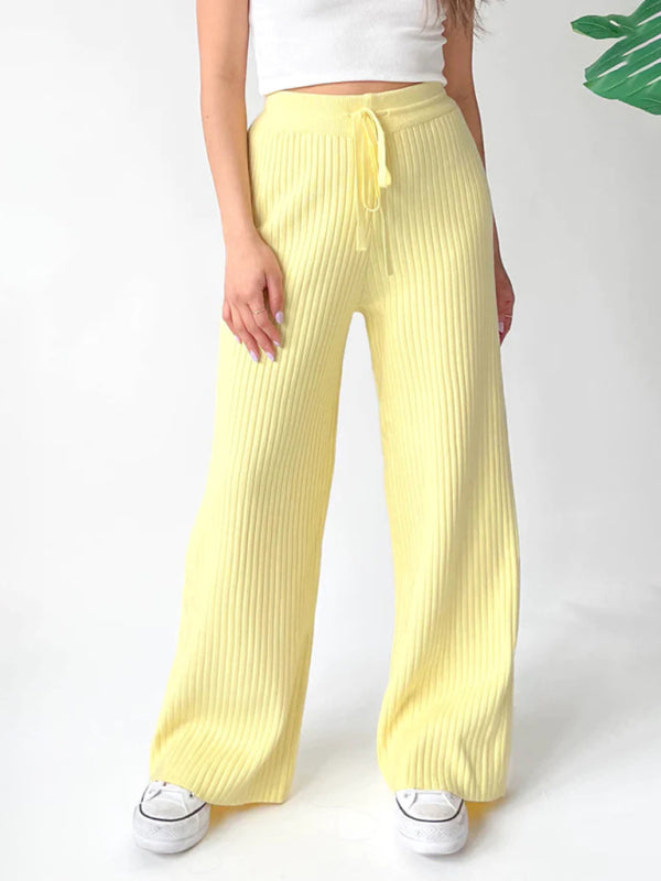 Blue Zone Planet | drawstring loose lace straight trousers BLUE ZONE PLANET