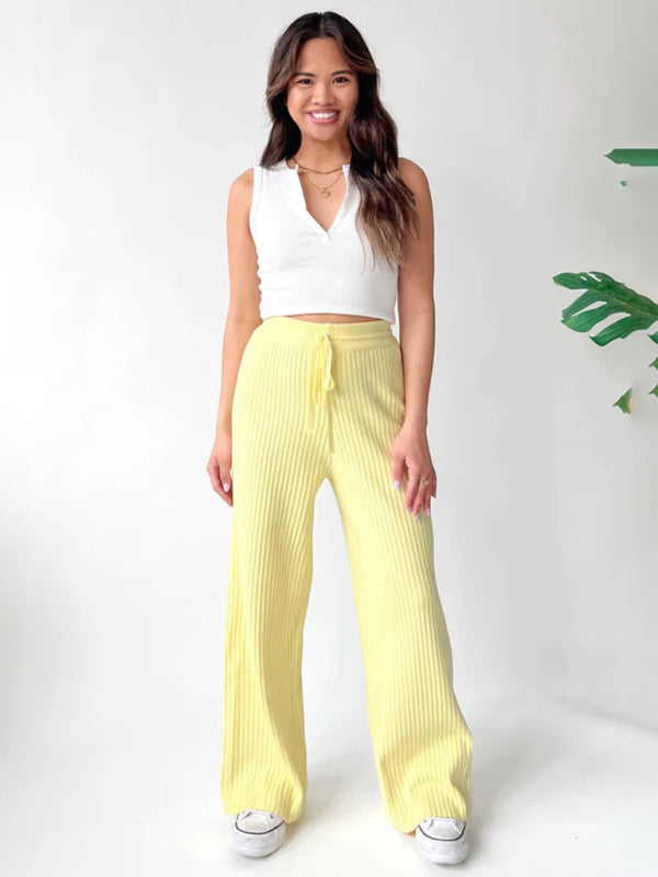 Blue Zone Planet | drawstring loose lace straight trousers BLUE ZONE PLANET
