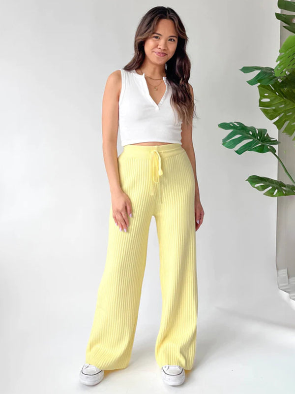 Blue Zone Planet | drawstring loose lace straight trousers BLUE ZONE PLANET