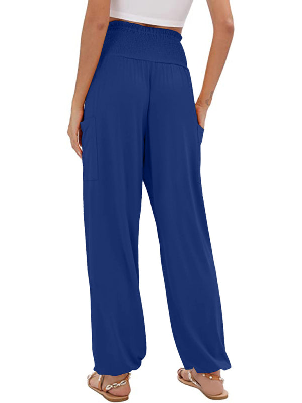 Blue Zone Planet | elastic high waist wide leg trousers BLUE ZONE PLANET