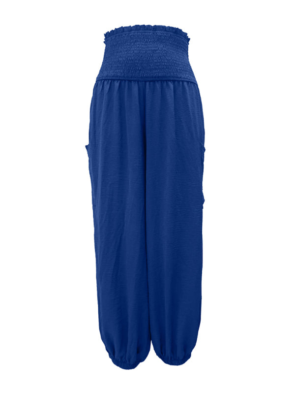 Blue Zone Planet | elastic high waist wide leg trousers BLUE ZONE PLANET