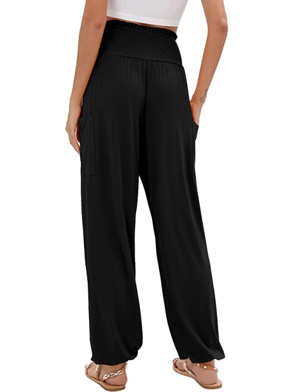 Blue Zone Planet | elastic high waist wide leg trousers BLUE ZONE PLANET