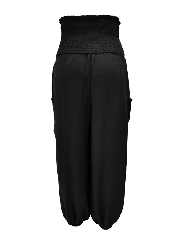 Blue Zone Planet | elastic high waist wide leg trousers BLUE ZONE PLANET