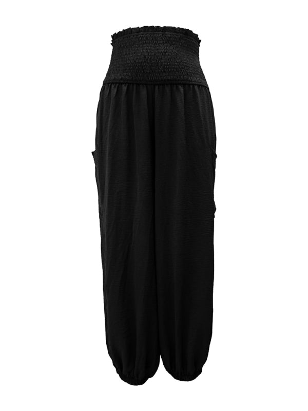 Blue Zone Planet | elastic high waist wide leg trousers BLUE ZONE PLANET