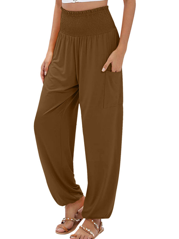 Blue Zone Planet | elastic high waist wide leg trousers BLUE ZONE PLANET