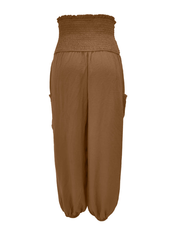 Blue Zone Planet | elastic high waist wide leg trousers BLUE ZONE PLANET