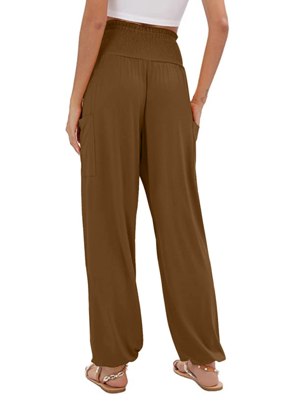 Blue Zone Planet | elastic high waist wide leg trousers BLUE ZONE PLANET