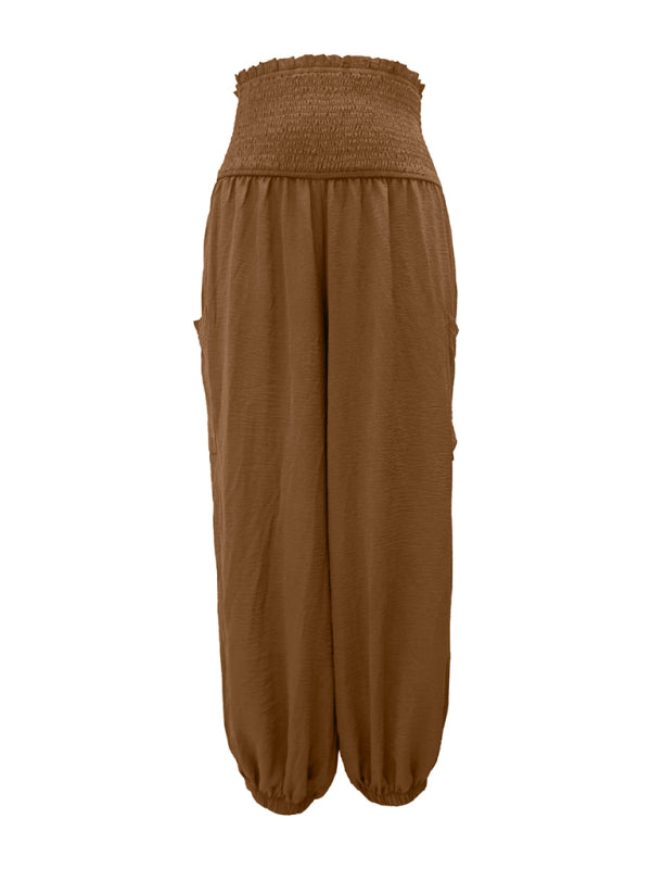 Blue Zone Planet | elastic high waist wide leg trousers BLUE ZONE PLANET