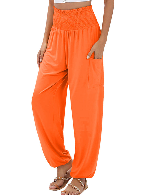 Blue Zone Planet | elastic high waist wide leg trousers BLUE ZONE PLANET