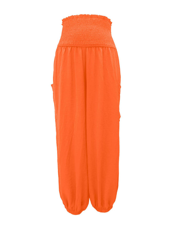 Blue Zone Planet | elastic high waist wide leg trousers BLUE ZONE PLANET