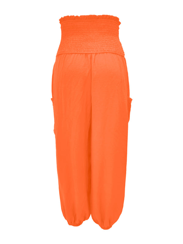 Blue Zone Planet | elastic high waist wide leg trousers BLUE ZONE PLANET