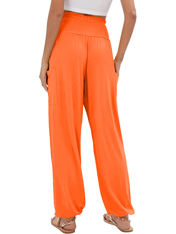 Blue Zone Planet | elastic high waist wide leg trousers BLUE ZONE PLANET