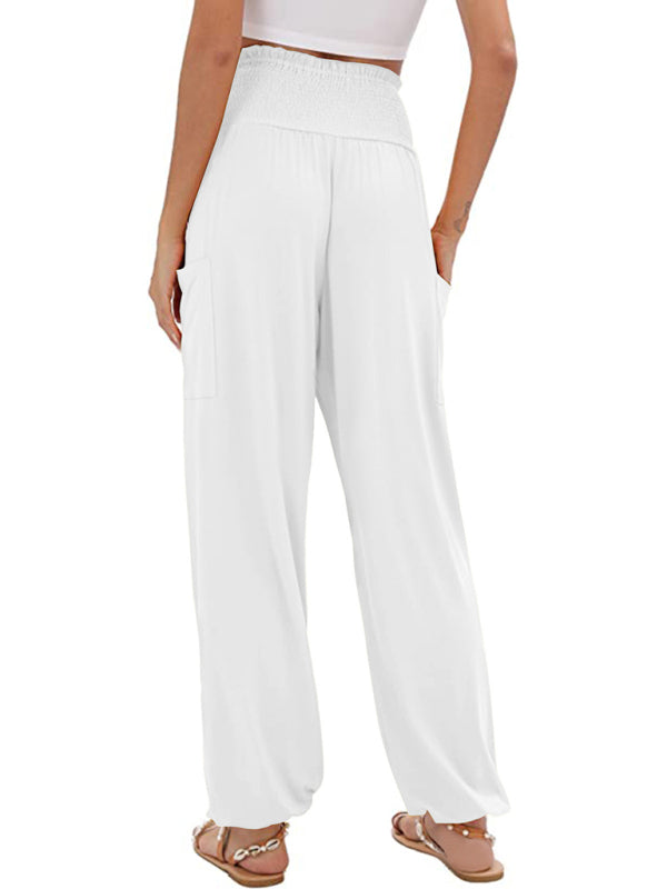 Blue Zone Planet | elastic high waist wide leg trousers BLUE ZONE PLANET