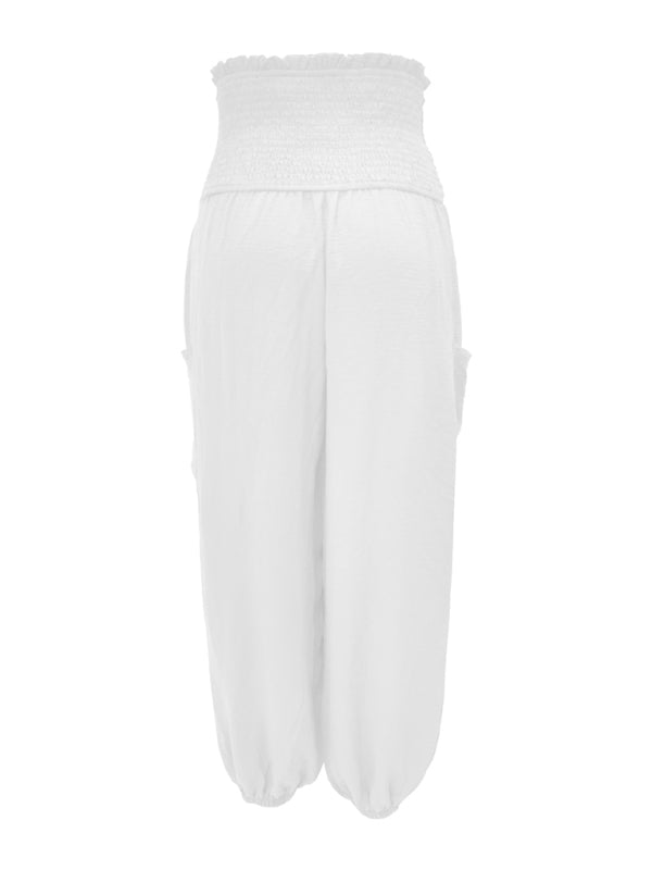 Blue Zone Planet | elastic high waist wide leg trousers BLUE ZONE PLANET