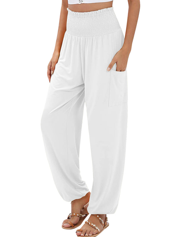 Blue Zone Planet | elastic high waist wide leg trousers BLUE ZONE PLANET