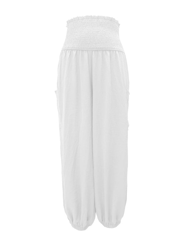 Blue Zone Planet | elastic high waist wide leg trousers BLUE ZONE PLANET