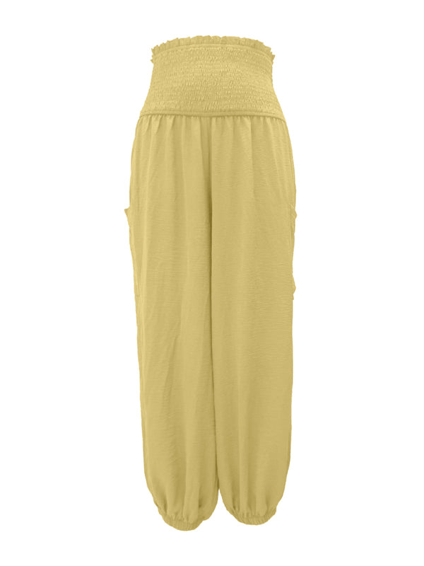 Blue Zone Planet | elastic high waist wide leg trousers BLUE ZONE PLANET